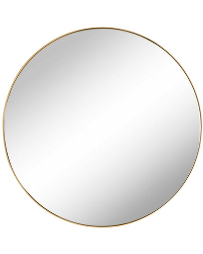 Дизайнерское настенное зеркало Glass Memory Lunar 100  в металлической раме золотого цвета
